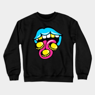 Mouth tongue coins Crewneck Sweatshirt